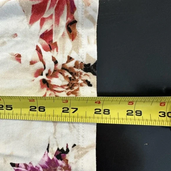 Chicos Shirt Womens XL Floral Long Sleeve Pink Purple Dahlia Print Stretch Top - Picture 9 of 9